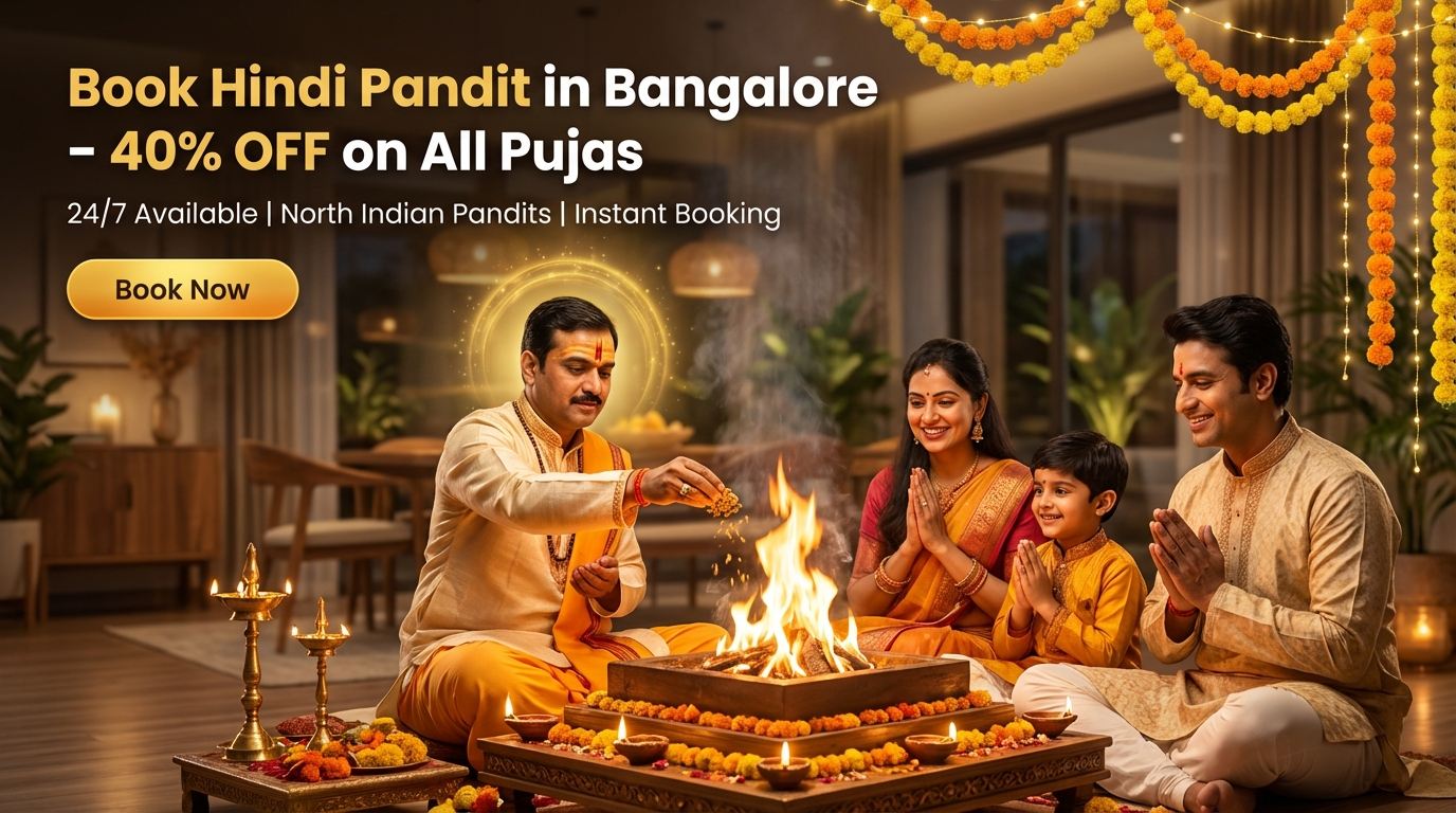 Hindi pandit in Bangalore performing a North Indian puja for North Smart Vedik Puja